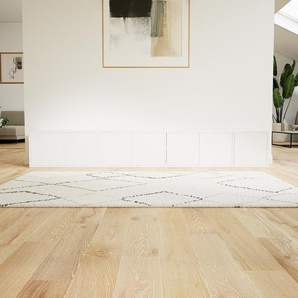 Lowboard Weiß - Designer-TV-Board: Türen in Weiß - Hochwertige Materialien - 264 x 40 x 34 cm, Komplett anpassbar