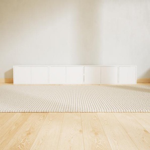 Lowboard Weiß - Designer-TV-Board: Türen in Weiß - Hochwertige Materialien - 264 x 41 x 34 cm, Komplett anpassbar