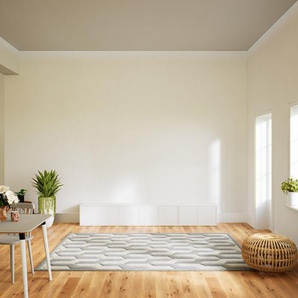 Lowboard Weiß - Designer-TV-Board: Türen in Weiß - Hochwertige Materialien - 267 x 41 x 34 cm, Komplett anpassbar