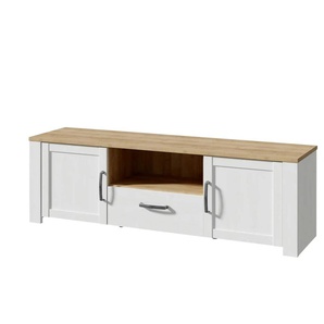 Lowboard - weiß - Materialmix - 166 cm - 52 cm - cm 42,0 | Möbel Kraft