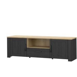 Lowboard - weiß - Materialmix - 166 cm - 52 cm - cm 42,0 | Möbel Kraft