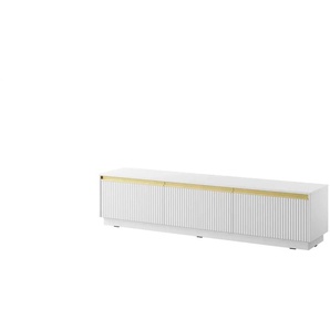 Lowboard - weiß - Materialmix - 181,5 cm - 42 cm | Möbel Kraft
