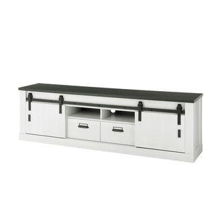 Lowboard - weiß - Materialmix - 200 cm - 60 cm - cm 42,0 | Möbel Kraft