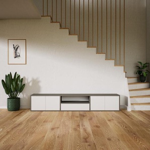 Lowboard Weiß - TV-Board: Schubladen in Weiß & Türen in Weiß - Hochwertige Materialien - 226 x 41 x 34 cm, Komplett anpassbar