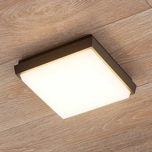 Lucande Amra LED-Außendeckenleuchte, eckig 17,5 cm 9969068