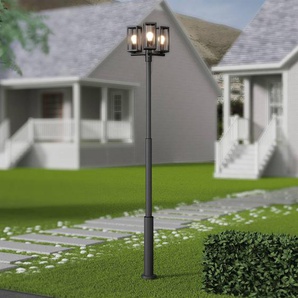 Lucande Außenlampe Siveta, 240cm, 3-flg., schwarz, E27, IP65 10020323