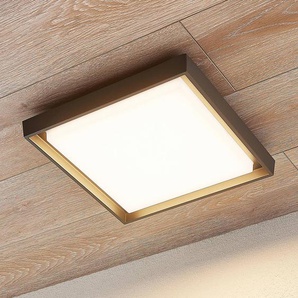 Lucande LED-Außendeckenleuchte Birta, eckig, 34 cm 9969130