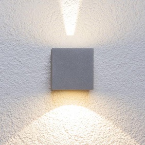 Lucande LED-Außenwandleuchte Jarno, silber, Metall, 9cm 2611-LED Silver