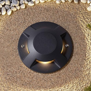 Lucande LED-Bodenstrahler Jeffrey, schwarz, 4-flg., Ø 20 cm 10034915
