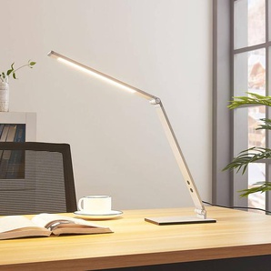 Lucande LED-Schreibtischleuchte Nicano, grau, Metall, dim. 9621659