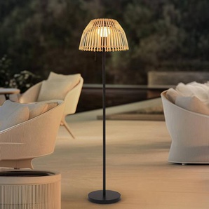 Lucande LED-Solar-Stehleuchte Eligio, Bambus, Ø 39 cm, RGB 10025835