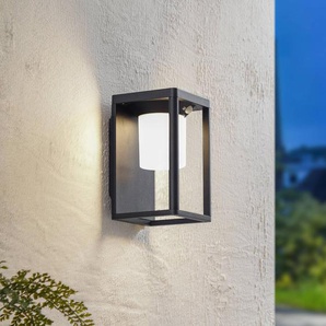 Lucande LED-Solar-Wandleuchte Tilena, schwarz, Alu, Sensor 10020302