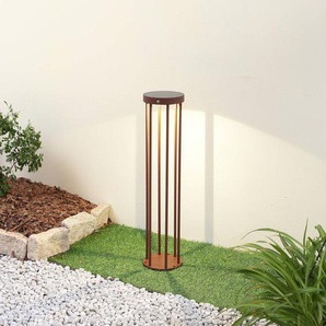 Lucande LED-Solar-Wegelampe Evelis, rostfarben, Alu, Sensor 10020292
