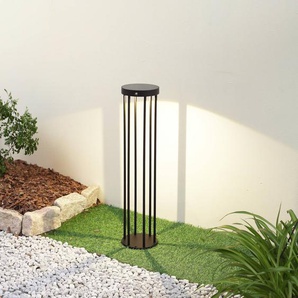 Lucande LED-Solar-Wegelampe Evelis, schwarz, Alu, Sensor 10020291