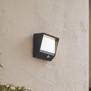 Lucande LED-Solarwandlampe Dava, 14 cm hoch, Alu, Sensor 10020305