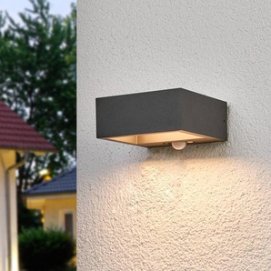 Lucande LED-Solarwandlampe Mahra, anthrazit, Metall, Sensor 9619074