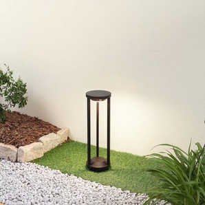 Lucande LED-Solarwegeleuchte Nilea, Ø 16 cm, schwarz, Sensor 10020300
