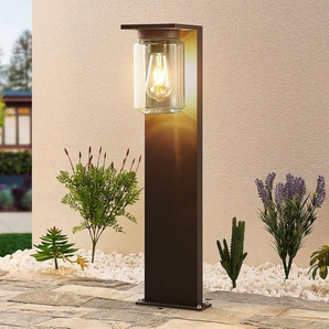 Lucande Wegeleuchte Semka, 65 cm, anthrazit, Glas, Aluminium 9618155
