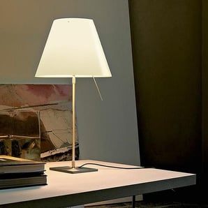 Luceplan Tischleuchte Costanza Schirm weiss weiß, Designer Paolo Rizzatto, 76-110xFuß 18xFuß 18 cm