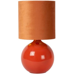 Lucide Led-Tischleuchte, Orange, Textil, 24x47x24 cm, RoHS, Reach, Schnurschalter, Lampen & Leuchten, Innenbeleuchtung, Tischlampen