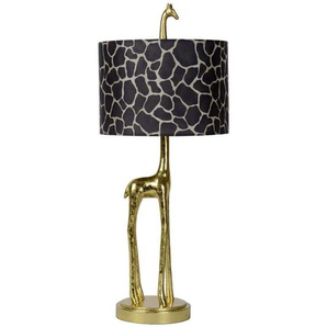 Lucide Tischleuchte Extravaganza Miss Tall , Braun , Textil , Giraffe,Giraffe , zylindrisch,zylindrisch , 60.5 cm , RoHS, Reach , Schnurschalter , Lampen & Leuchten, Innenbeleuchtung, Tischlampen, Tischlampen