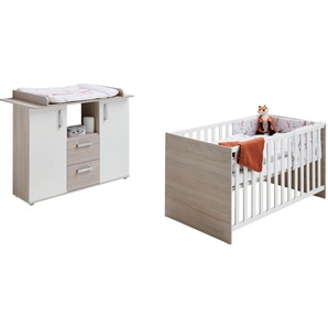 Lüttenhütt Babymöbel-Set Geert, (Spar-Set, 2-tlg., Kinderbett, Wickelkommode), mit Kinderbett und Wickelkommode, Made in Germany