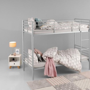 Lüttenhütt Etagenbett Hayo, Belastbarkeit 250 KG! Metallbett, Stockbett (teilbar in 2 Einzelbetten), perfekt für kleine Räume, mehrere Farben, (B/T/H) ca. 208/97/160 cm