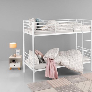 Lüttenhütt Etagenbett Hayo, Belastbarkeit 250 KG! Metallbett, Stockbett (teilbar in 2 Einzelbetten), perfekt für kleine Räume, mehrere Farben, (B/T/H) ca. 208/97/160 cm