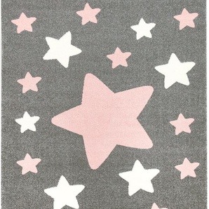 Lüttenhütt Kinderteppich Caprova 10, rechteckig, 14 mm Höhe, mit Stern Motiv, Pastell-Farben B/L: 160 cm x 220 cm, 1 St. grau Kinder Kinderteppiche Motiv Teppiche