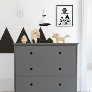 Schubkastenkommode LÜTTENHÜTT Dolidoo Sideboards Gr. B/H/T: 95 cm x 90 cm x 50 cm, 3, grau (grau, natur) Schubladenkommoden im modernen Scandi Design