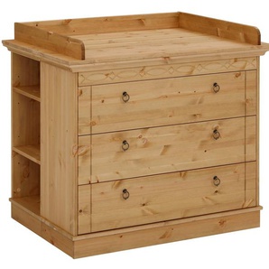 Lüttenhütt Wickelkommode Indra, Landhausstil, viel Stauraum, FSC® zertifiziertes Massivholz, inklusive Unterbauregal und Aufsatz