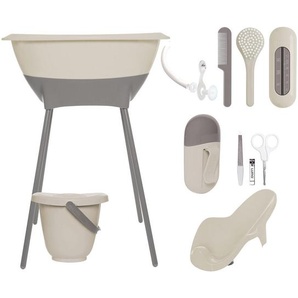 Luma Babybadeset Almond, Taupe, Kunststoff, 8-teilig, 40x46x79 cm, Grüner Punkt, Pflegen, Baden, Babybadewannen