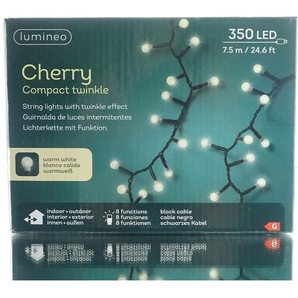 Lumineo led Lichterkette Cherry Compact Twinkle Warmweiß 350 led 8 Funktionen 7,5 m