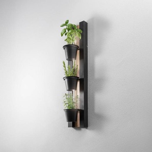Luminex Wandleuchte Shelf, schwarz/holzfarben Stahl Holz, 90cm hoch 298