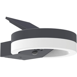 LUTEC LED Solarleuchte LED-Solar-Aussenwandl. mit BWM RUNDA, Bewegungsmelder, LED fest integriert, Neutralweiß, Schwenkbares Solarpanel