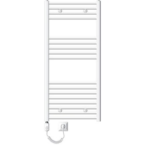 Luxebath - ecd Germany Badheizkörper Elektrisch 600 x 1200 mm Weiß gerade mit Seitenanschluss inkl. Heizstab 1200W Große Leistung - Design Heizkörper