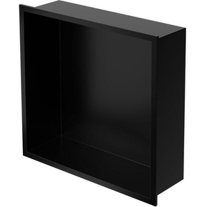 Luxebath - Wandnische aus Edelstahl, 30x30x10 cm, Schwarz, Duschnische mit Rahmen, Einbauregal, Flexibler Einbau, Befliesbare Nische für