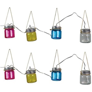 LUXFORM Lichterkette »Solar-Lichterkette Blanes - Partybeleuchtung 8xLED«, Aus Glas gefertigt