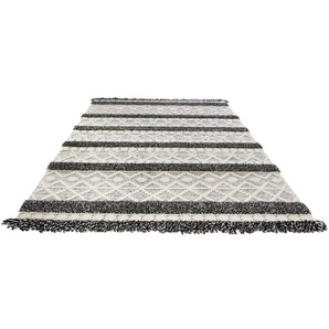LUXOR living Wollteppich Fano, rechteckig, Höhe: 22 mm, reine Wolle, handgewebt, mit Fransen, Wohnzimmer