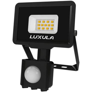 LUXULA LED-Fluter mit Bewegungsmelder, 10W, 1000lm, 4000K, Schwarz, IP65, 350° Erfassungsbereich LX400124