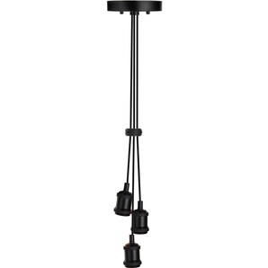LUXULA Pendelleuchte Avocado 3 flammig, für 3 x E27, Metall, 1,5 m Textilkabel, schwarz LX100185