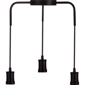 LUXULA Pendelleuchte Industrial 3 flammig, für 3 x E27, Metall, 1,5 m Textilkabel, schwarz LX100184
