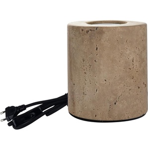 LUXULA Tischleuchte, JAR, Zement, E27, Textilkabel mit Schalter LX100188