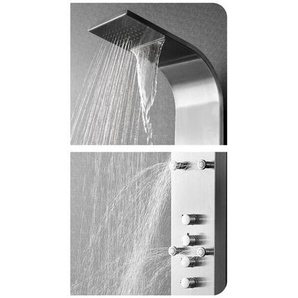 Stilform - Luxus Edelstahl Duschpaneel mit 6 Hydro Massagejets & Wasserfalldusche:Thermostat