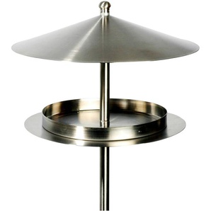 LUXUS-VOGELHAUS Vogelhaus Silberglanz Tierhäuser ØxH: 29x125,5 cm, mit Standbein Gr. H: 125,5 cm, silberfarben Futterhäuser -stationen Tierhäuser