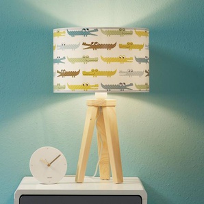 Maco Design Bunte Kinderzimmer-Tischleuchte Kroko mit Holz mini-foto-267