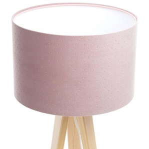 Maco Design Dreibein-Tischleuchte Rosabelle, rosa / natur 0J0s-009