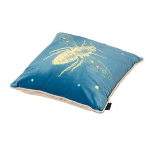 Madison Kuschelkissen Dessin Velvet insect blue 45x45 cm 100%Polyester/50% Baumwolle, 45% Polyester 5% sonstige Fasern