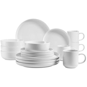 Mäser Kombiservice Alenia, Weiß, Keramik, 16-teilig, 350 ml,700 ml, 32x31.5x30 cm, Essen & Trinken, Geschirr, Geschirr-Sets, Kombiservice