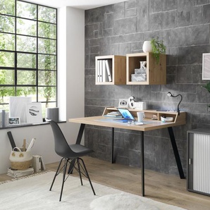 Büro-Set MÄUSBACHER Arbeitsmöbel-Sets grau (asteiche, schwarz matt, graphit weiß) Büromöbel-Sets